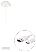 Kültéri állólámpa fehér újratölthető 3 fokozatú fényerő-szabályozóval - Keira