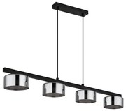 Globo 16055-4HS - LED Csillár zsinóron HIGGINS 4xGX53/6W/230V füstös/fekete