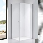 Stuxi Bari Duo 80x90 aszimmetrikus 2 nyíló ajtós zuhanykabin 6 mm vízlepergető biztonsági üveggel, króm