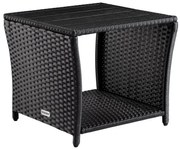 Casaria® Vedis rattan asztal 45x45x40cm - fekete