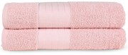 Rózsaszín frottír pamut fürdőlepedő szett 2 db-os 70x140 cm – Good Morning