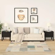 2 db fekete tömör fenyőfa kisasztal 50 x 50 x 49 cm