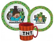 Minecraft Creeper étkészlet, micro műanyag szett bögrével 350 ml
