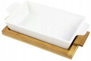 Florina Kerámia sütőedény Modeno bambusz alapon - téglalap alakú 31 cm