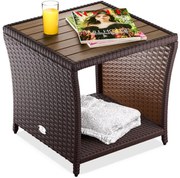 Deuba Rattan asztalka 40x45x45 cm - barna