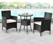 Juskys Bayamo erkély szett - fekete + krémszínű párnák