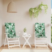 2 db levélmintás szövet magas háttámlájú székpárna