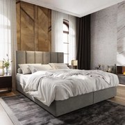 Kárpitozott boxspring ágy MERALIS 180x200 cm szürke Matrac: Bonell rugós matrac