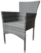 Autronic Kerti szék, fém, polirattan, szürke,AZC-S2118 GREY