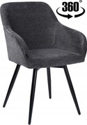 Szürke kárpitozott forgószék nappaliba, étkezőbe konyha és íróasztal számára Esmo