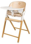 Lionelo - Gyerek etetőszék 3 az 1-ben CELIA Fehér natúr fa