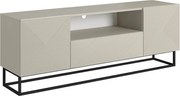 Asha TV szekrény, fiókkal és fekete fém kerettel - 167 cm - kasmír