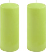 Gyertya készlet 25 cm Ø 10 cm 2 db világoszöld
