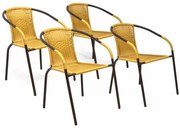 Kerti rattan székek BISTRO 4 db - világos barna