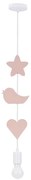 Gyerek csillár zsinórral TRIO 1xE27/20W/230V rózsaszín/fehér