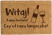 Lábtörlő Ajtó Alá 60 x 90cm Kávé, tea? Vagy azonnal lámpa?Kókusz