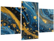 Kép - Kék absztrakció arannyal (90x60 cm)