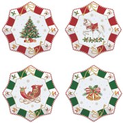 Karácsonyi porcelán kicsi desszertes tányér 4 db szett Ø 16 díszdobozban Christmas Tale