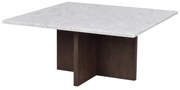 Fehér-barna márvány dohányzóasztal 90x90 cm Brooksville - Rowico