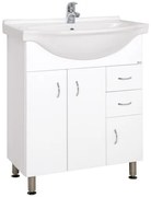 Keramia Pro fürdőszobaszekrény mosdóval 70,5x50,5 cm fehér PRO70DV