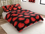 Poliészter-pamut ágyneműhuzat 2 ágyra VALENTINE, fekete Ágyneműhuzat mérete: 2 db 70 x 90 cm | 2 db 140 x 200 cm