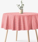 Goldea kör alakú teflonos terítő - piros kockás Ø 110 cm