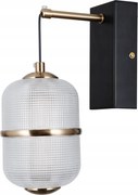 Italux Led fali lámpa 6W, fekete-arany, üveg, 3000K Alani