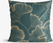 Goldea pamutszatén párnahuzat - ginkgo levelek sötétzöld alapon 30 x 50 cm