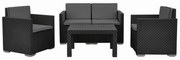 Rattan kerti szett, 4 db, antracit