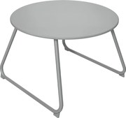 Outsunny Kerek kerti kávézóasztal, kültéri oldalasztal, Ø60 cm, állítható csúszásgátló talp, epoxy fém, szürke | Aosom