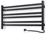 Fürdőszobai létra törölközőszárító radiátor termosztáttal AVANGARD 316 W/230 V 50,6 cm IP44 fekete jobb oldali
