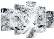 Kép - Rajzolt oroszlánfejek (150x105 cm)