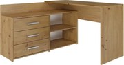 Dany sarok íróasztal polccal, tárolóval, tölgy