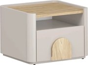 Amilio éjjeliszekrény 50 cm - kasmír / olajozott tölgy / világos tölgy fogantyú