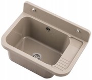 Mosogató Quality Universe, univerzális műanyag mosogató 50x34x31 cm + szifon, 1 kamrás, bézs, SKQ-KGK50-B