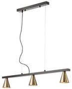 Redo 01-2218 - Csillár zsinóron ZUMA 3xGU10/15W/230V fekete/arany