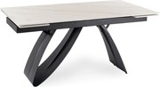 Kihúzható kerámia étkezőasztal 160–220 cm méretben, fehér márvány/fekete színben DEVON