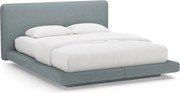 Világoskék kárpitozott franciaágy 160x200 cm Linea – Micadoni