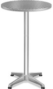 NERO állítható magasságú, alumínium bárasztal, Ø60cm, ezüst Casaria