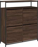 vidaXL barna tölgy cipőszekrény 4 kihajtható fiókkal 100x34x112 cm