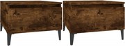 vidaXL 2 db füstös tölgy színű szerelt fa kisasztal 50 x 46 x 35 cm