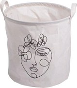 Nyomott mintás tárolókosár GUSTA 30x30 cm, fehér