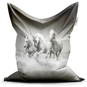 Classic babzsák fehér lovak - gyerek, szürke