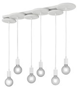Trio - Csillár zsinóron DISCUS 6xE27/28W/230V fehér