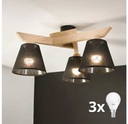 Brilagi - LED Felületre szerelhető csillár ANTHONY 3xE14/40W/230V tölgy/fekete