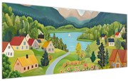 Kép - Falu a hegyekben (120x50 cm)