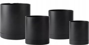 Virágtartó szett 4 db-os műanyag fekete R15