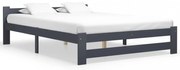 sötétszürke tömör fenyőfa ágykeret 160 x 200 cm