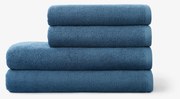 Goldea bordűr nélküli frottír törölköző és fürdőlepedő soft – petróleum színű 50 x 100 cm