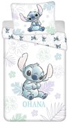 Fehér egyszemélyes pamut gyerek ágyneműhuzat 140x200 cm Lilo and Stitch "Ohana White" – Jerry Fabrics